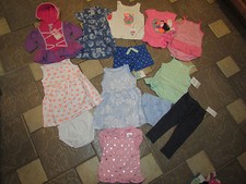 NEW LOT /12 BABY GIRL CLOTHING CARTERS DRESSES SHORTS ROMPERS 18 MONTHS FREE SHP