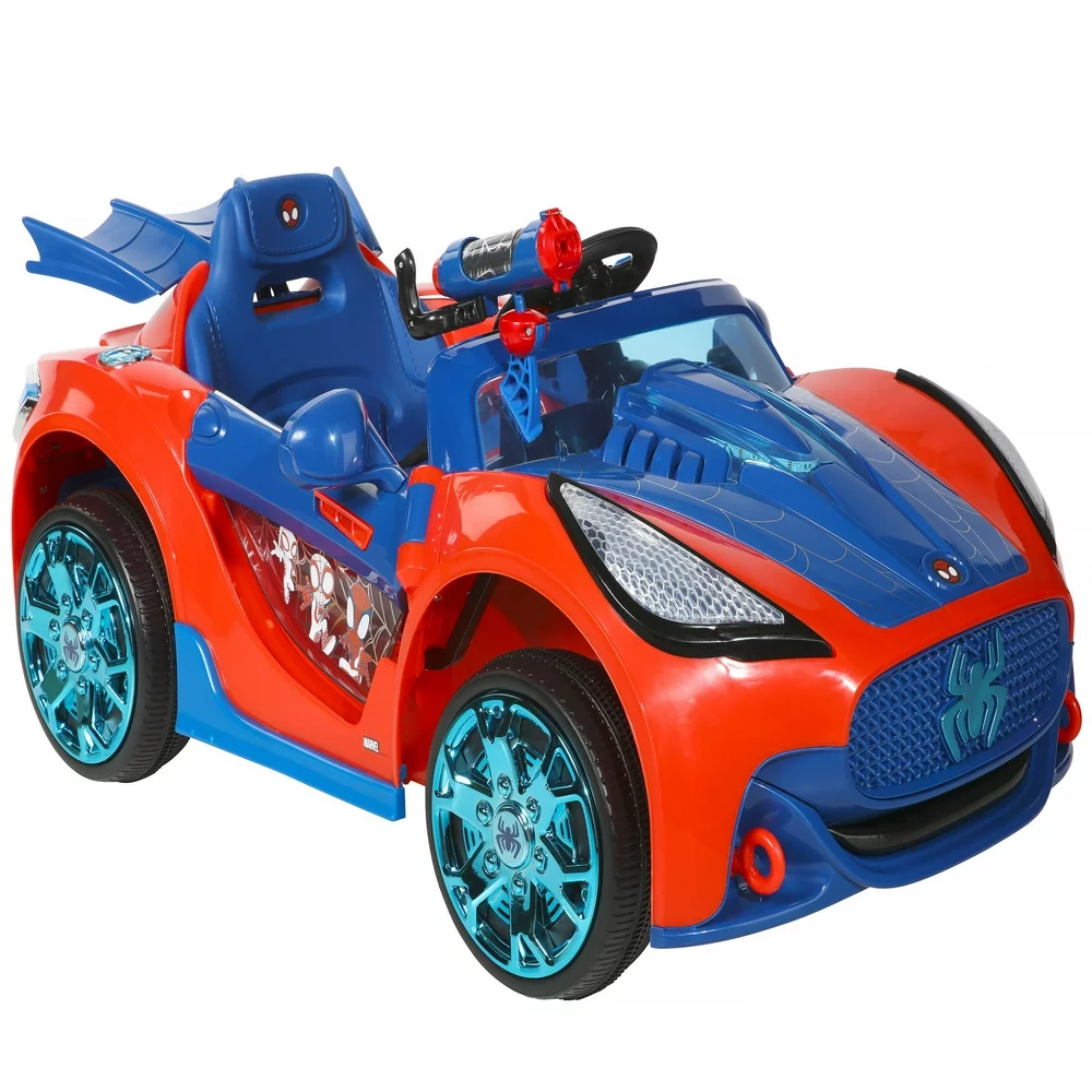 Kids Spider-Man Superhero Battery-Powered Vehicle w/ Authentic