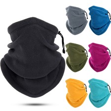 Winter Neck Warmer Gaiter Windproof Half Face Mask With Adjustable Drawstring