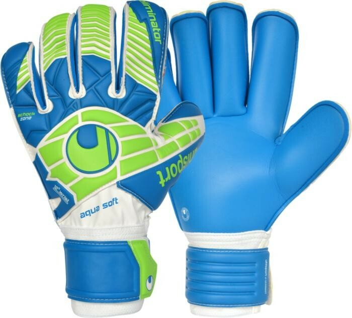 Uhlsport Eliminator Aquasoft Guanti Da Portiere Unisex - Lattice Naturale Con Tecnologia Aquasoft - Taglio Classico