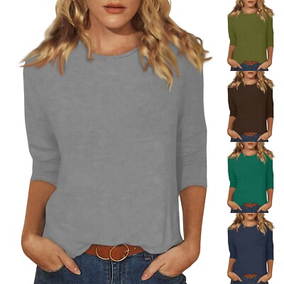 Fashion Casual Solid Solid Color O Neck Tops Fashion Casual Solid Solid Color O Neck Tops