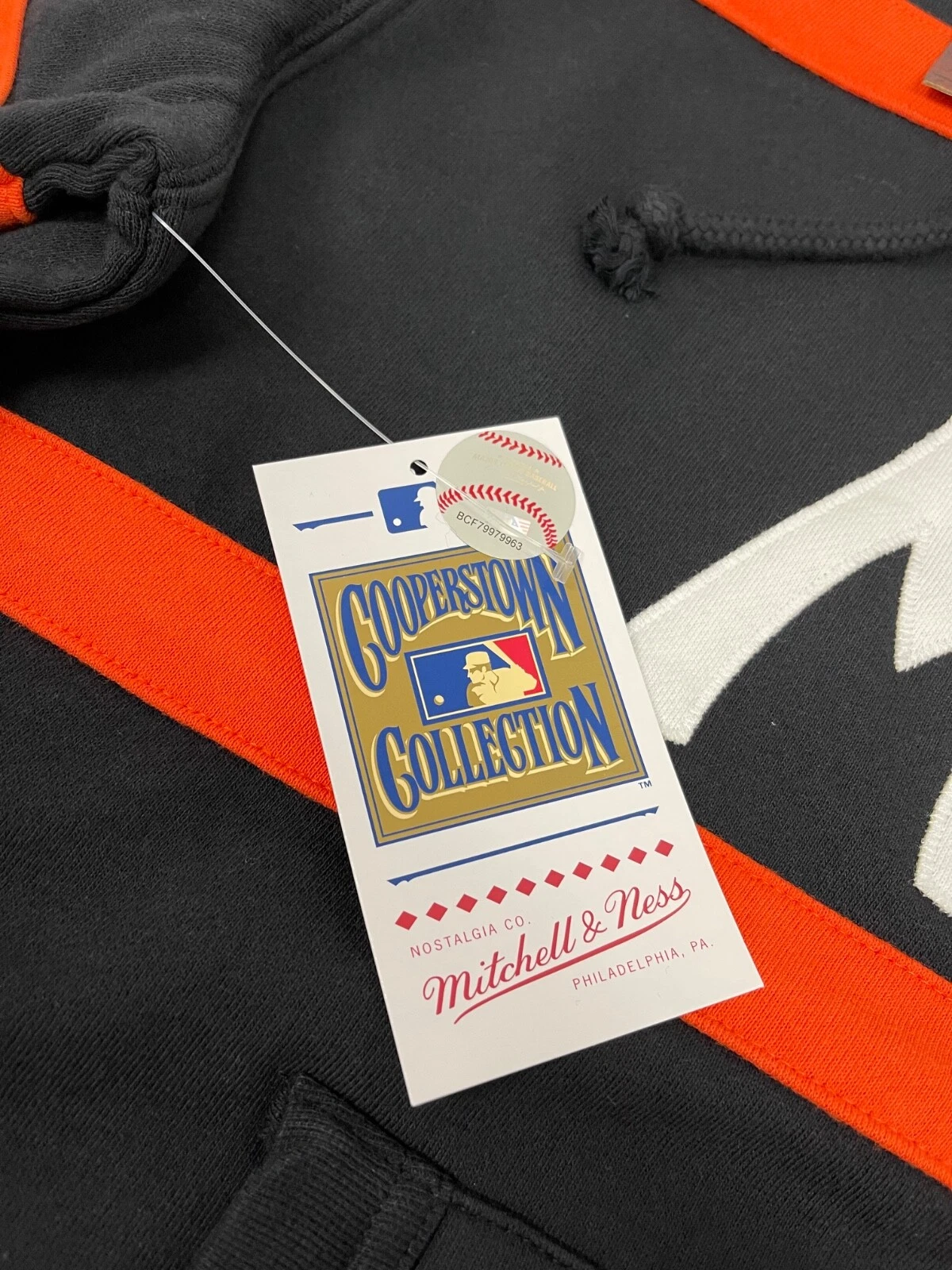 Men's New York Mets Mitchell & Ness Black Head Coach Pullover Hoodie NWT Size L