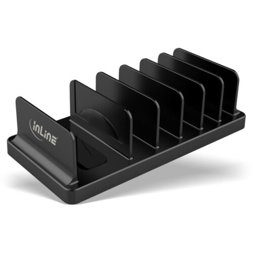 InLine Multi-Support avec 6 compartiments pour bureau/étagère, noir - Photo 1/4