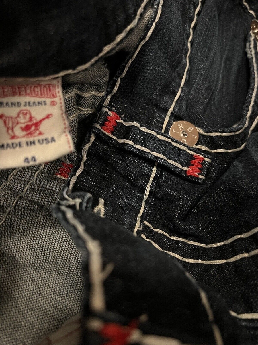 TRUE RELIGION RICKY Super T Straight Red Bar tacks Double
