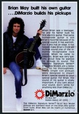 1980 Brian May photo DiMarzio guitar pickups vintage print ad