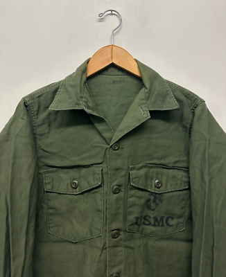 USMC OG-107 Fatigue Shirt, Dated 1969, Shoulder 16 1/2