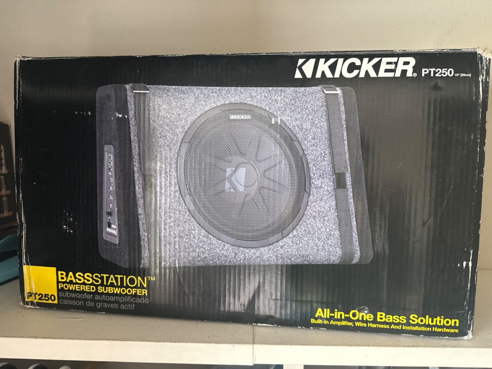 KICKER PT250 10″ Subwoofer with BuiltIn 100W Amplifier 713034068853 eBay