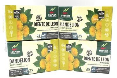 100 TEA BAGS DIENTE DE LEON (DANDELION TEA BAGS) 4 Boxes (Hanan)