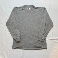 Vintage 90s Nike Embroidered Swoosh Collar Long Sleeve Shirt Size L Made in USA