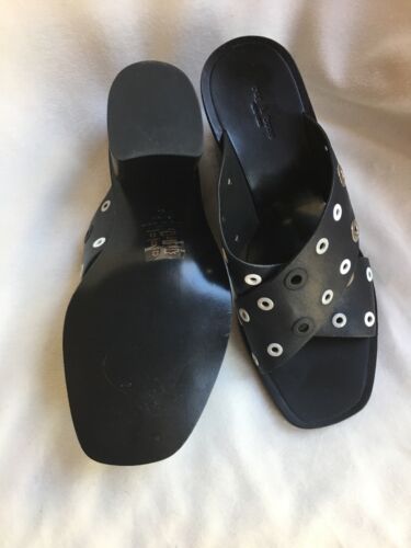Rag & Bone Slide Paige Sandals Crisscross Black Block Heel WOMEN SZ 37 NEW $485 - Picture 4 of 5