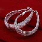 925 Sterling Silver Hoop Pierced Earrings  L7