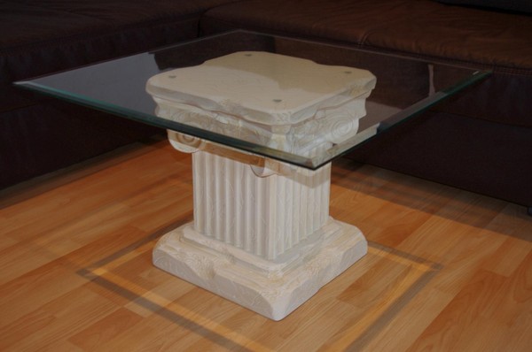 Couchtisch Beistelltisch Wohnzimmertisch Glastisch BlumenstäNder 60Cmx60Cm Antik-image