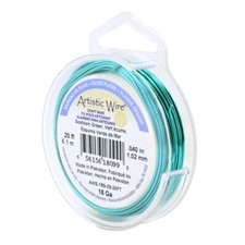 Artistic Wire, Seafoam Green Color Silver Plated Tarnish Resistant Copper