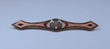 Antiguo prendedor de barra de esmalte guilloche masónico masónico victoriano