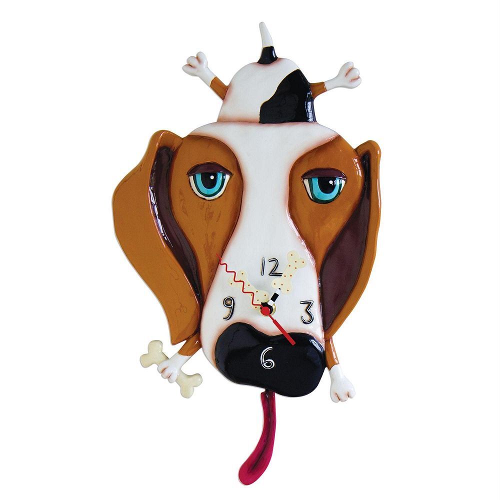 Allen Wall Clock with Pendulum Dog with Tongue Hanging photo Allen Wall Clock with Pendulum Dog with Tongue Hanging featured image