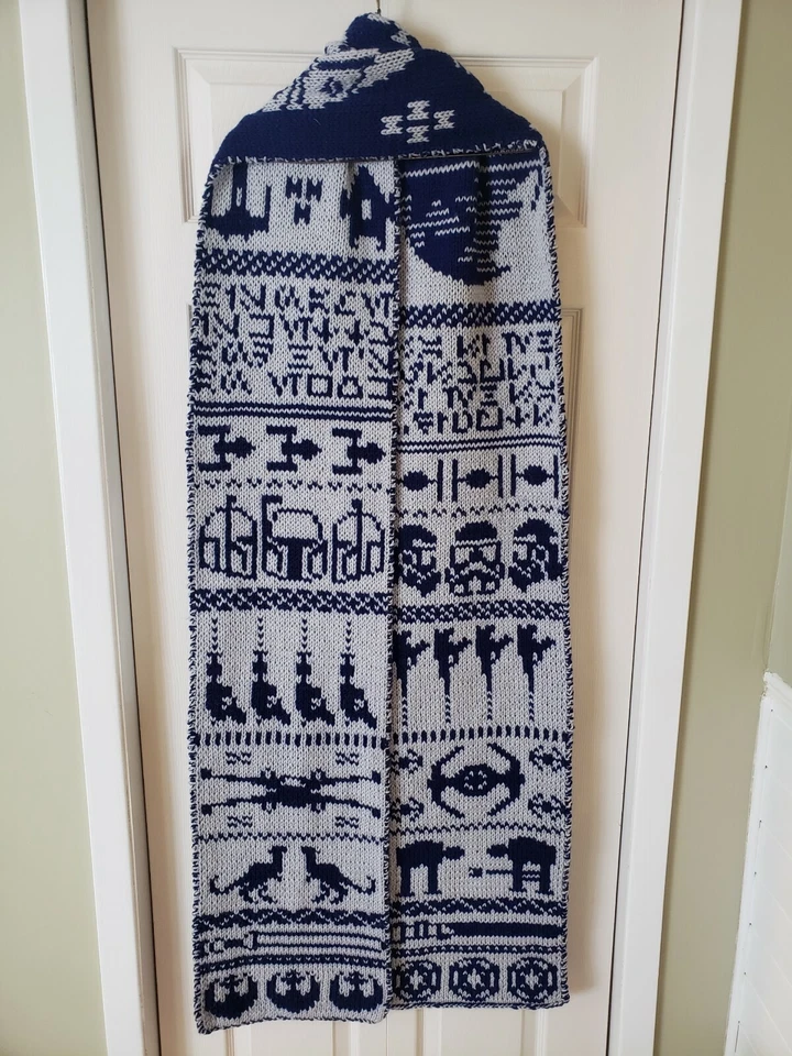 Intricate Hand Knitted Star Wars Body Wrap 108" X 12" Shawl Scarf Boba Fett - Image 2 of 4