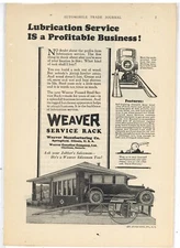 1925 Weaver Mfg. Co. Ad: Weaver Service Rack for Garages - Cool! Springfield IL