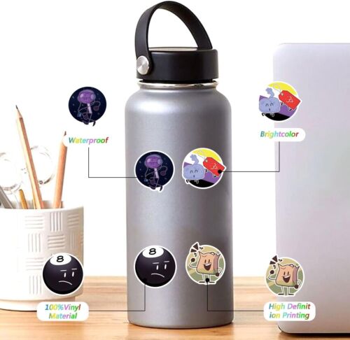 110 Stck. BFDI Niedliche Schlacht um Trauminsel Aufkleber Vinyl Wasserdicht Abziehbilder für Te - Bild 3 von 8