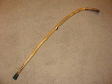 Vintage Folk Art Hand Carved Wooden Walking Stick/Cane Unique Handle 37" Length.