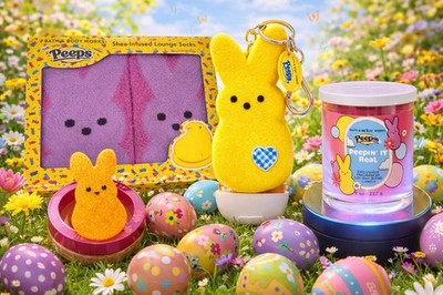 Bath & Body Works Peeps Easter Gift Set Candle Socks Bunny PocketBac Holder Clip