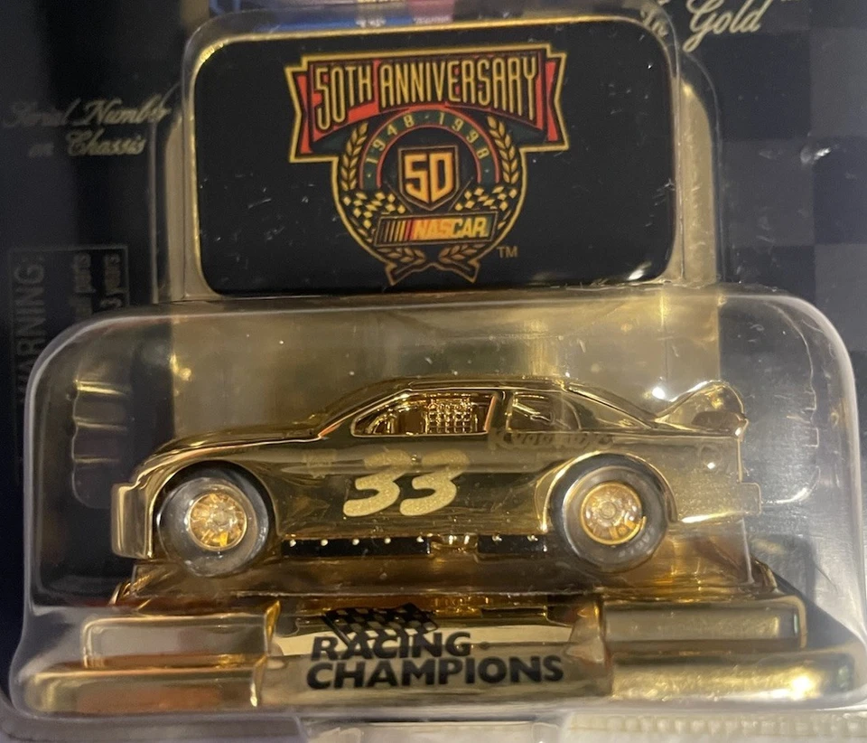 Racing Champions 24K Gold Plate NASCAR #33 Kleenex 1:64 Diecast 50th Anniversary - Image 2 of 3