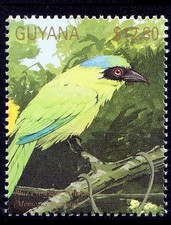 Blue-crowned Motmot, Birds, Guyana 1990 MNH