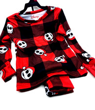 Disney Jack Skellington Pajama Set Size 6 Sleepwear 2pc Red Black Boys Girls