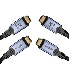2 Pack Short USB C Cable 2FT 100W 20Gbps 4K 60Hz Compatible with Thunderbolt 4/3