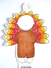 Turkey Boy Thanksgiving RETIRED 2000 My Mind's Eye Die Cut  3.75" x 4.5"