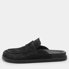 Hermes Go Size 42.5 Black Suede Flat Mules