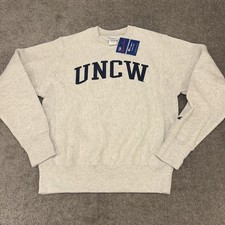 UNCW Seahawks Sweatshirt Mens Small Gray Champion Reverse Weave NCAA NEW