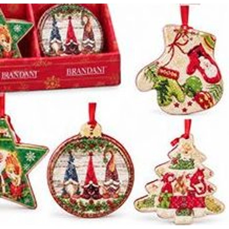 Sottobicchiere Natale Christmas Ceramica Sughero BRANDANI Mini Decori Assortiti, fotografia 7 di 9