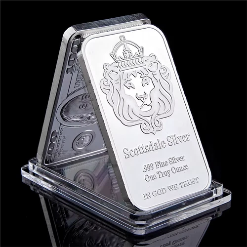 Scottsdale Silver 999 Fine Silver One Troy Ounce 1 Bars Bullion in God We Trust