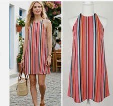 NWT ALICE AND OLIVIA  ‘Kalia’ Stripe Tie-Back Mini Dress Size L