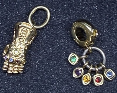 Pandora Marvel Infinity Guanlet & Infinity Stones Dangle Charm Set 925ALE Sterl