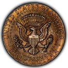 1964 50c Silver Kennedy Half Dollar - Colorful End Roll Toning - BU - SKU-H3713