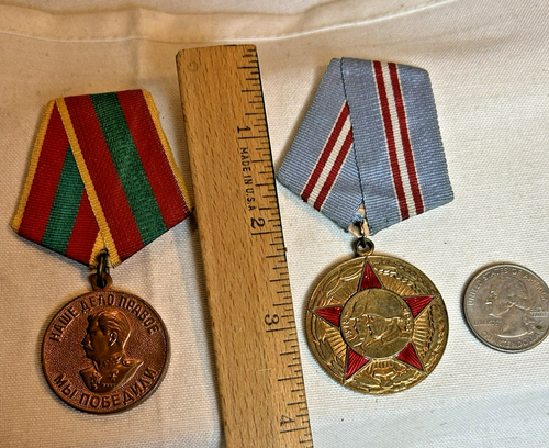 Russische Sowjetische Medaille Pin Lot 2 Jubiläumsmedaille 1968 und Zivilmedaille 1941-45 - Bild 8 von 8