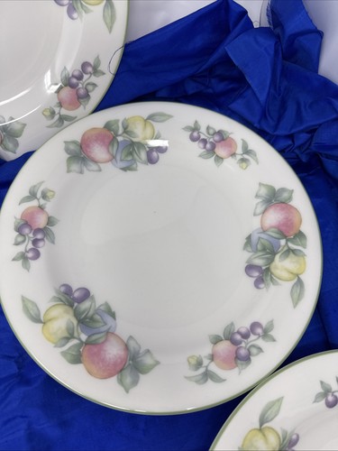Lot of 6 Royal Vale China 1996 Fruits Dinner Plates White Green Rim Indonesia - Bild 6 von 24
