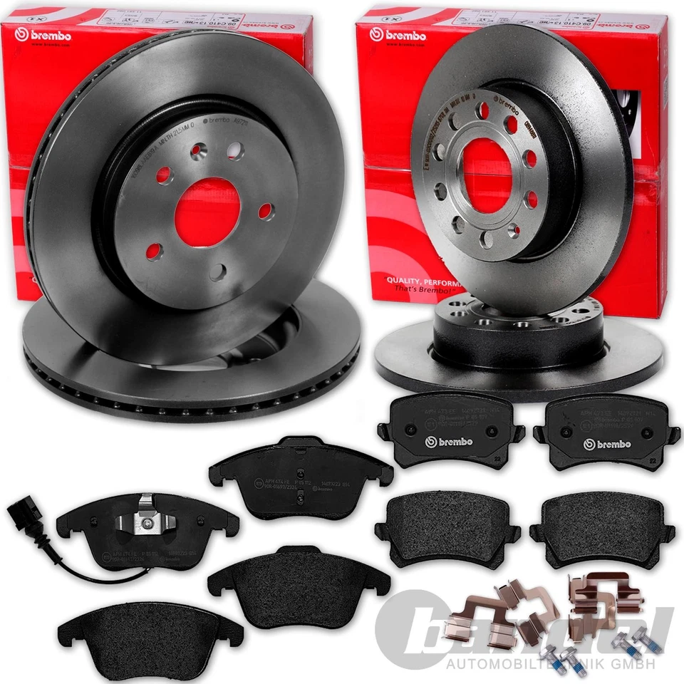Brembo Disques De Frein + Plaquettes Avant+Arrière Audi Q3 Jusqu’à 10/2014 - Photo 1/4