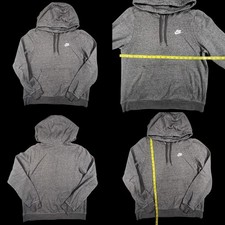 Nike Blue Tag Gray Pullover Hoodie Long Sleeve Womens Med Funnel Neck Sweatshirt