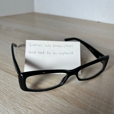 Gucci GG3560 807 Eyeglasses Black Gold Rectangle Frames 53-15-135 Excellent Cond