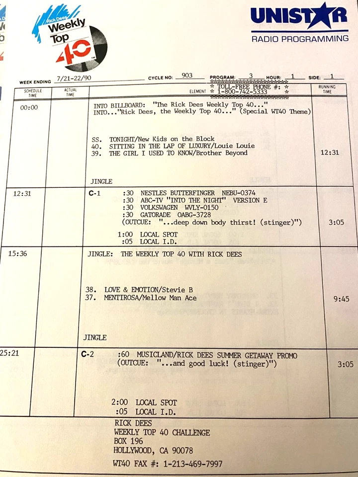 7/21/90 RICK DEES WEEKLY TOP 40 FEATURES THE HOTTEST HITS OF SUMMER - Image 3 of 4