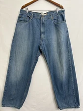 Levi’s 569 Men’s 38x30 Loose Straight Whiskered Washed Light Wash Baggy 