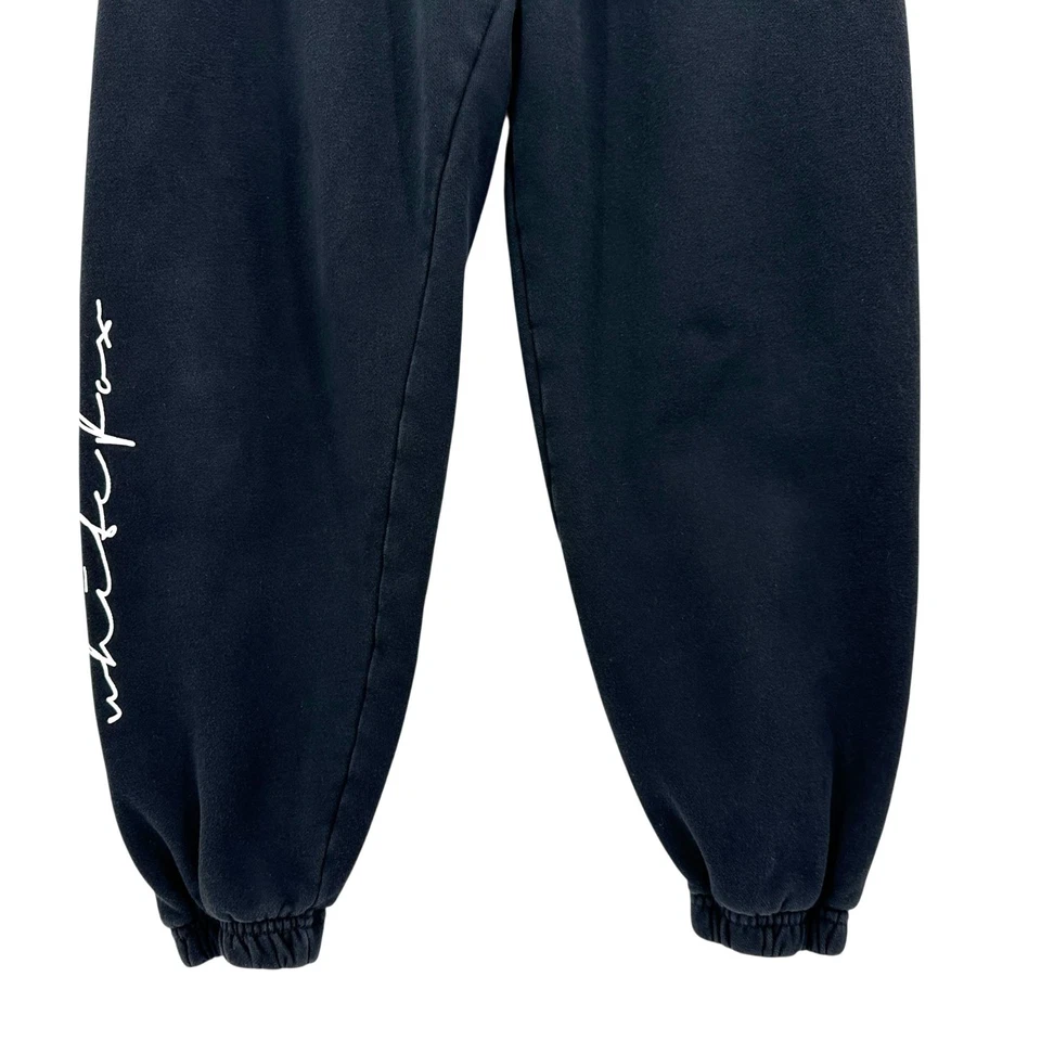 White Fox Boutique Womens Large Joggers Sweatpants Black Spell Out - Image 3 of 4