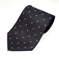Warren Scott Silk Tie Mens OS Black Red Geometric Medallion USA Made Preppy
