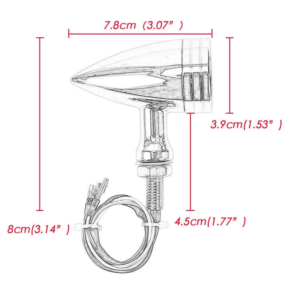 Motorcycle Chrome  Bullet LED Turn Signal Lights For Harley Davidson Dyna Fatboy Foto 2 de 4