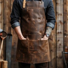 Heavy Duty Leather Apron for Men   Blacksmith, Welding, BBQ  Woodworking