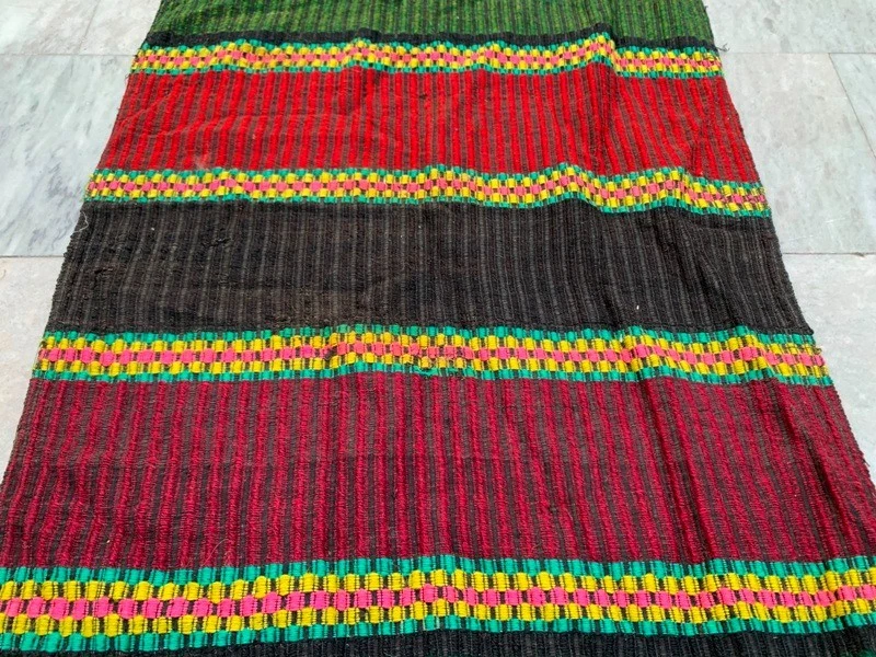 Alfombra de lana vintage tejida a mano para dormitorio Kilim 2x7 decoración del hogar 202x70 cm Foto 3 de 4