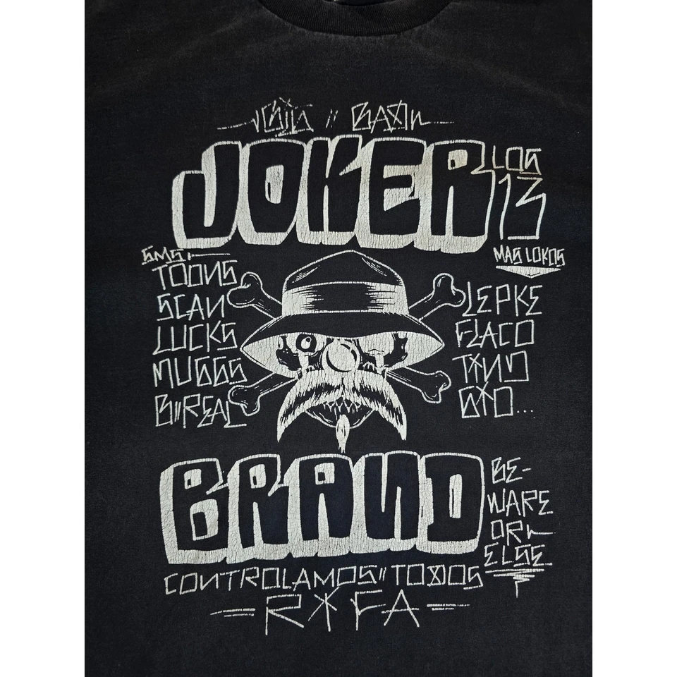 Camiseta De Colección Marca Joker Negra Gran Gráfica Algodón Cuello Redondo Chicana Talla XXL Foto 2 de 4