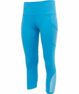 Layer 8 Pants Womens SMALL Blue Qwick-Dry Mesh Panel Leggings Athletic